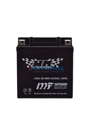 Wilmat Motorcycle/Scooter Battery 12V 6Ah 12N5-3B SMF (Gel)