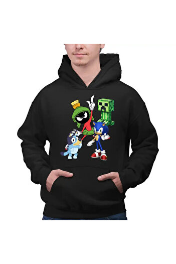 OEM Men's Hoodie Marvin Blue Sonic Creeper Looney Tunes