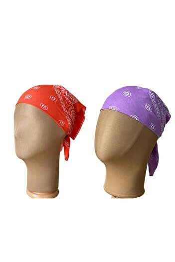 Rupen Kraft 100% Cotton Classic Pattern Unisex 2-Piece Bandana Set Colorful Bandana Ethnic Patterned a Quality Bandana