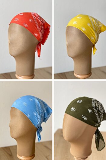 Rupen Kraft 100% cotton classic pattern unisex 4-piece bandana set colorful bandana ethnic patterned a quality bandana
