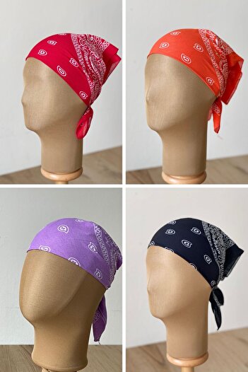 Rupen Kraft 100% cotton classic pattern unisex 4-piece bandana set colorful bandana ethnic patterned a quality bandana