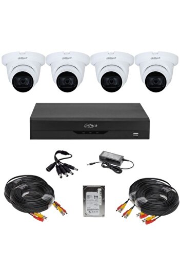 DAHUA Analog 4-Camera Surveillance Kit, 2MP, IR 30m, Microphone, 4-ch DVR, H.265+, 500GB HDD