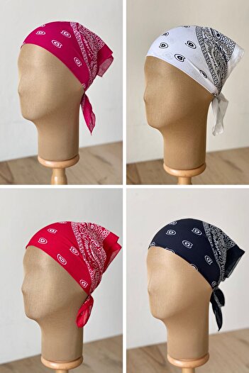 Rupen Kraft 100% cotton classic pattern unisex 4-piece bandana set colorful bandana ethnic patterned a quality bandana