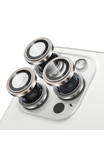 Bibilel Camera Protection Film for iPhone 15 Pro / 15 Pro Max — Mad View Power Q37, Silver