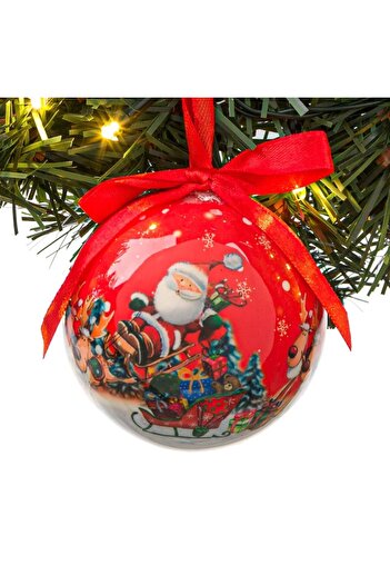 ANTBRO Christmas tree bauble with Santa Claus, South Perfect Decor, 8 cm