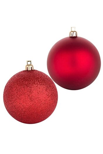 Christmas Set of 12 tree baubles, red, 5 cm