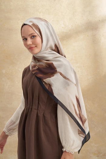 ARMANDA Weasel Patterned Shawl 3381- Beige
