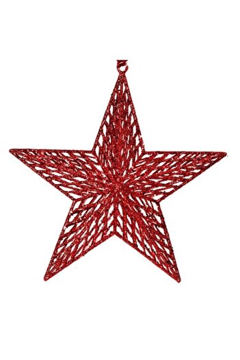 Christmas tree ornament, star, with glitter, 15 cm