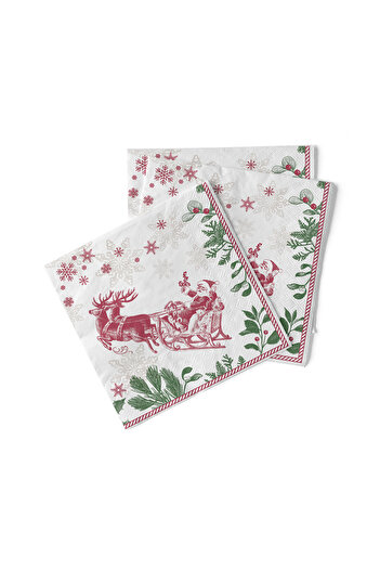 Mank Christmas table napkins, 3 layers, Tissue - Tiemen (Santa Claus sleigh) / 40 x 40 cm / 100 pcs