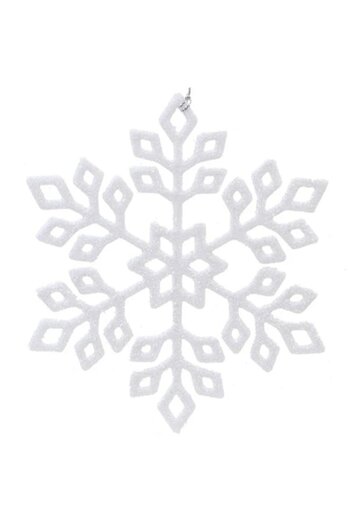 ANTBRO ® Christmas Tree Ornament - Snowflake with Red Glitter, 15cm