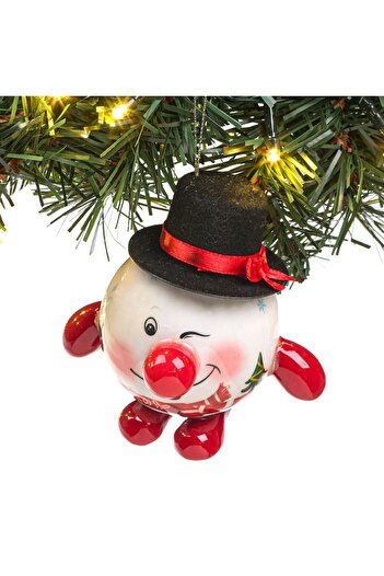 ANTBRO Christmas decorative bauble, snowman, South Perfect Decor, 7 cm
