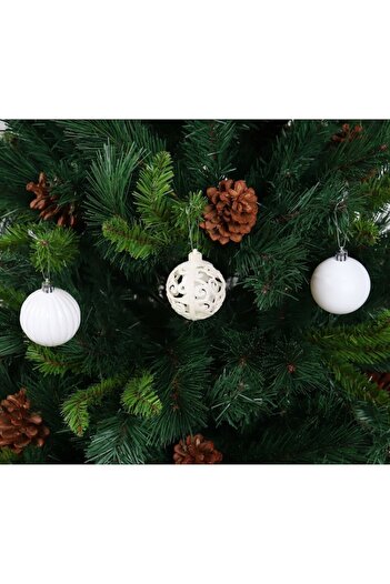 HOFF Set of Christmas baubles, white, 24 pieces, 6 cm