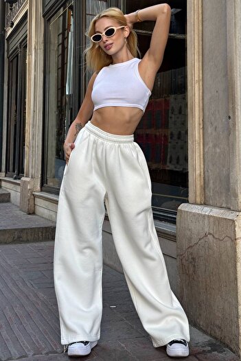 VAGGON 3-Thread Sweatpants with Double Pockets and Elasticated Waist and Cuffs
