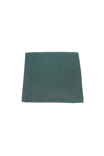 6AM Ceremony Plain emerald green pocket square with subtle texture