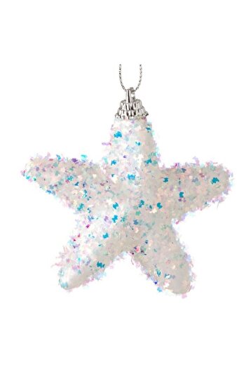Christmas Set of 4 tree ornaments, stars, 6 cm