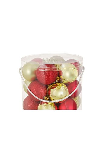 Lioness Set of 30 red-gold Christmas baubles, Lioness, 7 cm