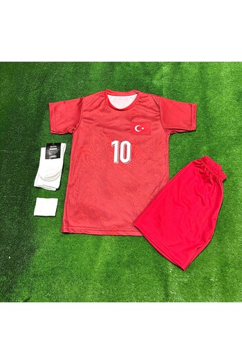 BRIGHTBLUE TÜRKİYE A.RDA KIRMIZI ÇOCUK FUTBOL FORMASI 4'LÜ SET