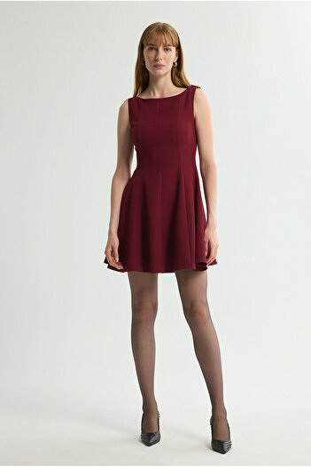 Love My Body Gabardin Toka Detaylı Elbise