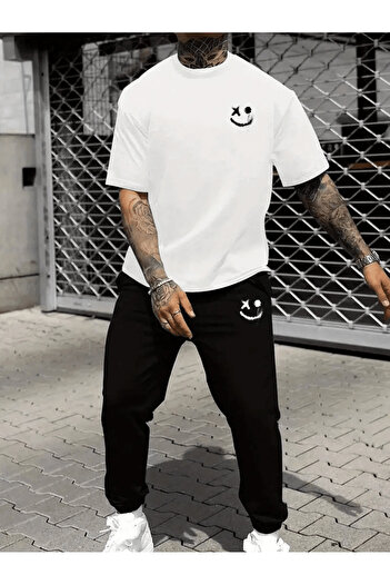 LAVİTTA Xx-Eyed Smiley Patterned Oversize Men's Suit