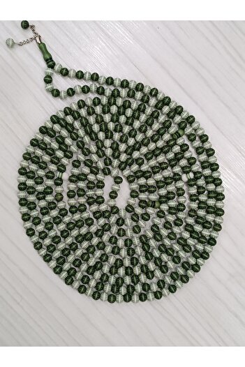 Bayraktar 500 Luxury Tesbi̇h Beads in Green Color (Light & Dark Green)