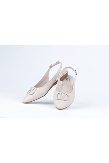 AYAKKABIMOOD Cc V Buckle Open Back Women's Ballerina Shoes