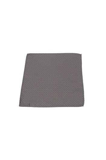 6AM Ceremony Grey pocket square with red dots print