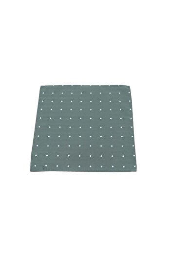 6AM Ceremony Green pocket square with white polka dots