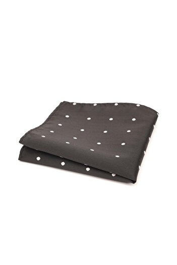 6AM Ceremony Grey pocket square with white polka dots