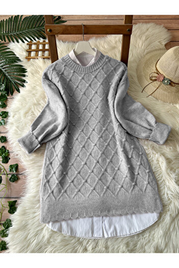 MODAQU Tomurcuk Yumoş Knitwear Sweater - Gray