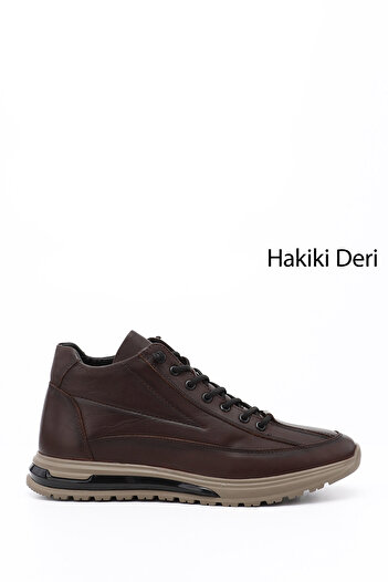 GÖNDERİ(R) Men's Brown Zippered Genuine Leather Outdoor Boots