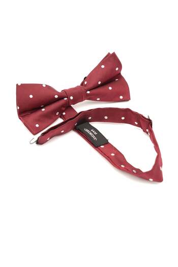 6AM Ceremony Classic red bow tie with white polka dots
