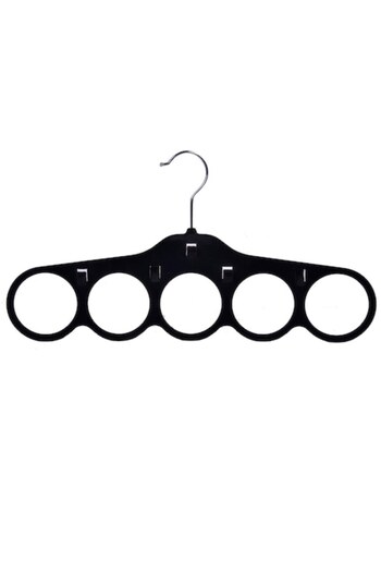 SHOPIENS Velvet Scarf Hanger, 5 Positions, Black, Size 41x22 cm