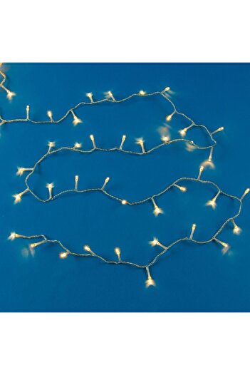 SHOPIENS LED Light String, 60 Bulbs, Battery-powered, 5.9 m, Warm White, Transparent Cable