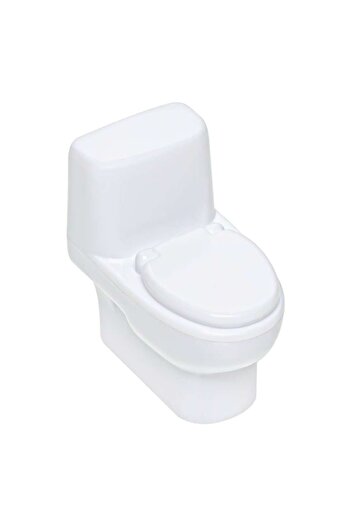SHOPIENS Plastic Toilet Bowl–Shaped Pencil Sharpener, White