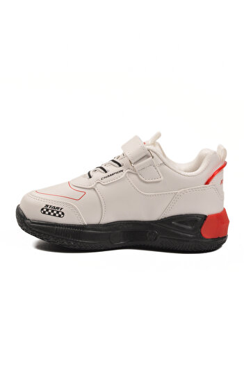 Cool White Velcro Lightweight Boys' Sports Shoes Racing P