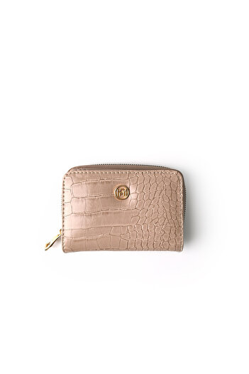 Ecrou Croco Leather Str Coin Compartment Handbag Stone