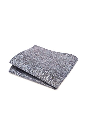 6AM Ceremony Navy blue pocket square with abstract print