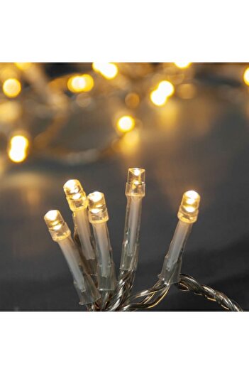 SHOPIENS LED Light String, 60 Bulbs, Battery-powered, 5.9 m, Warm White, Transparent Cable