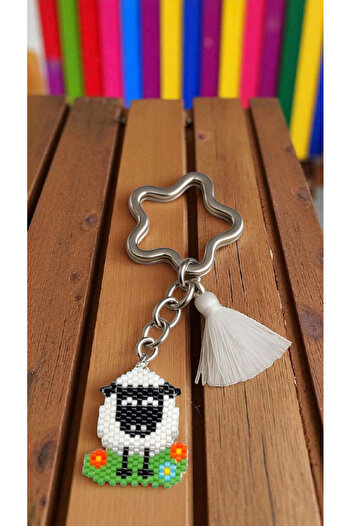 SEARD Miyuki Beads Handmade Lamb Sheep Keychain/Bag Ornament