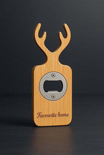 YzHome Bamboo Opener Soda Bottle Opener with Magnet Deer Model