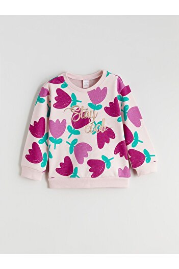 LC Waikiki Lcw Kids Printed Girls' Sweatshirt and Leggings Pants 2-Piece