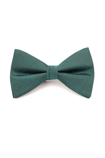 6AM Ceremony Dark green plain textured bow tie