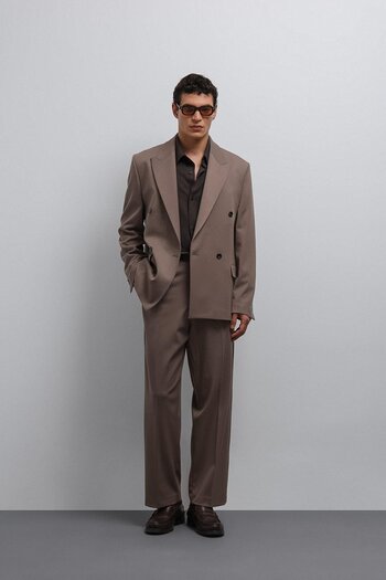 Antioch Mink Relax Fit Double Breasted Men's Blazer Jacket