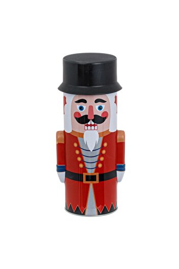 SHOPIENS 3D Christmas Metal Box - Nutcracker Shape, Red/Black, 8.5x24.5cm