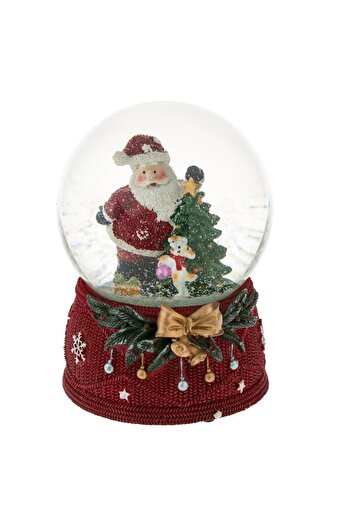 SHOPIENS Musical Christmas Decorative Globe, Glass, Ø9cm x H15cm, Red