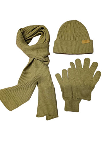 Benittokids Kitti 9-15 Years Old Boy Scarf Beanie Gloves Set of 3