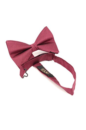 6AM Ceremony Plain burgundy bow tie with fine texture