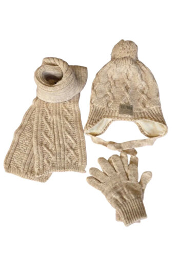 Benittokids Kitti 4-8 Years Old Boys' Scarf, Beanie, Gloves 3-Piece Set