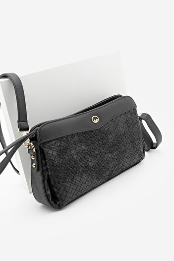 Marjin Women's Zippered Inner Pocket Clutch Crossbody Hand and Shoulder Bag Faris Black