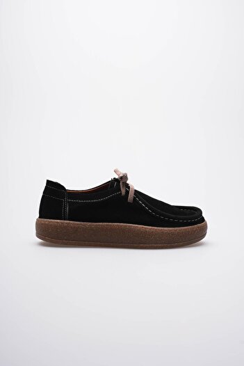 Mubiano Women's Genuine Suede Loafer Comfort Sole Casual Shoes Black Misley